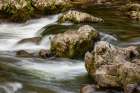 Flowing mountain stream and boulders-Great Smoky Mountains National Park-Tennessee Art Print